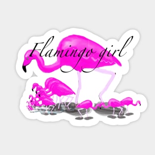 Flamingo l Girl Sticker